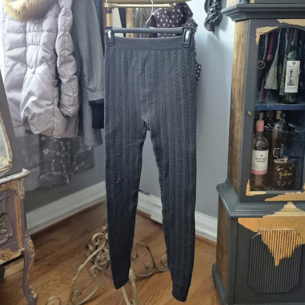 Lucky Brand Black Textured Knit Leggings - Picture 2 of 4